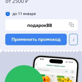 Промокод на скидку 300 рублей от 2500 рублей во ВкусВилл