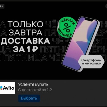Авито Доставка за 1 рубль (24 ноября)
