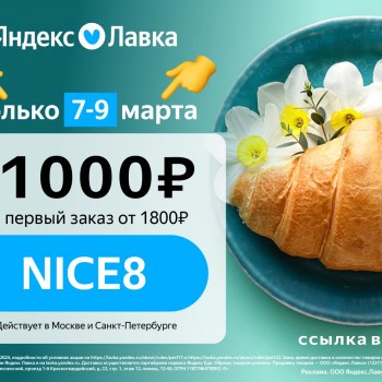 Скидка 1000 на первый заказ в Яндекс Лавке