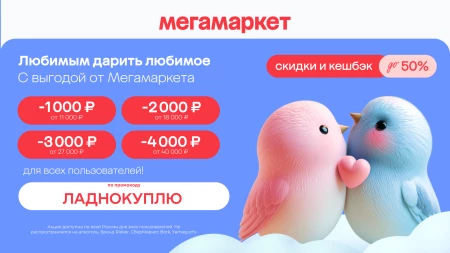 Скидка от 1000 до 4000 рублей в МегаМаркете