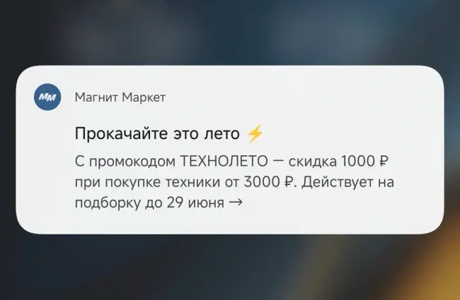 Скидка 1000 от 3000 рублей на мелкую бытовую технику в Магнит Маркете
