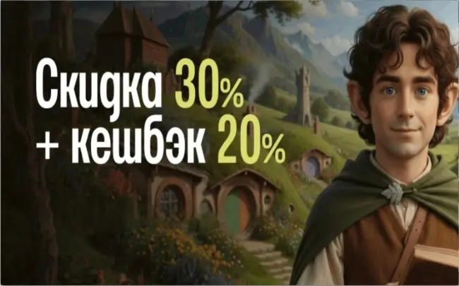 Скидка 30% и кешбэк 20% в Читай-городе до 25 сентября
