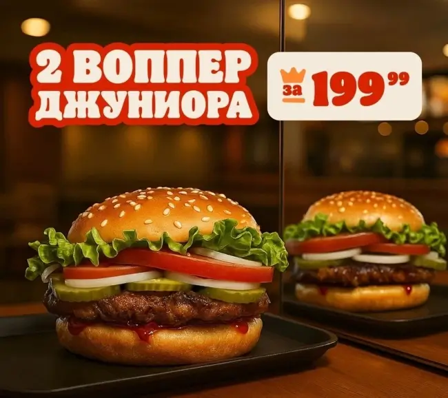 Второй Воппер Джуниор бесплатно в Burger King