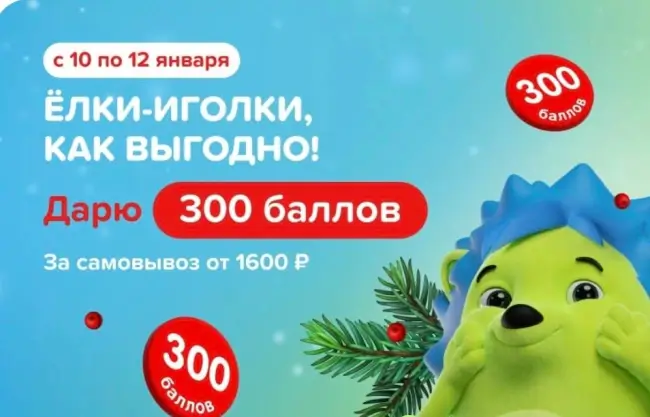 Промокод на 300 баллов за самовывоз от 1600 рублей в Fix Price