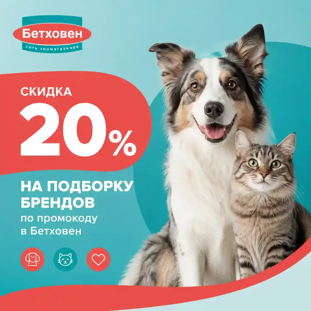Скидка 20% на подборку брендов по промокоду в Бетховен